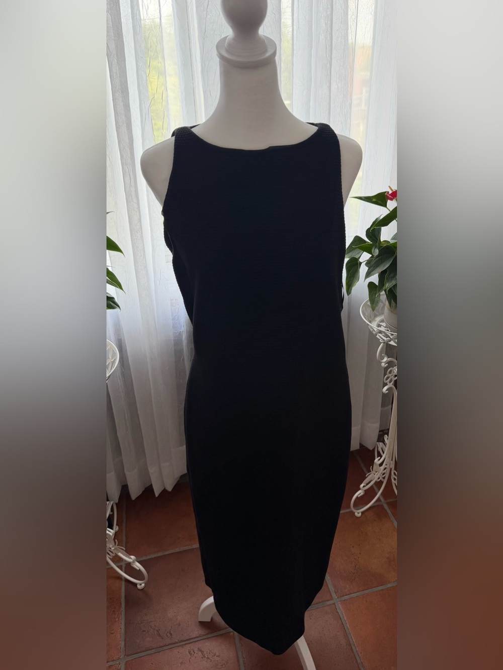 Emporio Armani Black Sleeveless Midi Sheath Dress Size 48 (US 10)